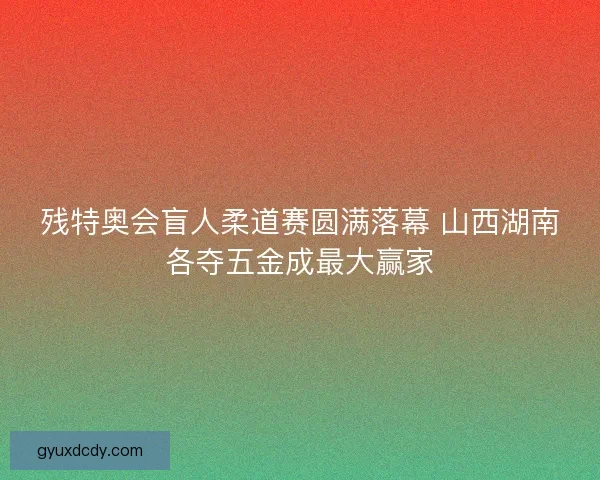 残特奥会盲人柔道赛圆满落幕 山西湖南各夺五金成最大赢家