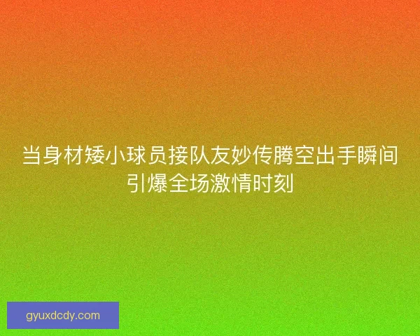 当身材矮小球员接队友妙传腾空出手瞬间引爆全场激情时刻